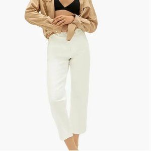 Everlane White Bone Straight Leg Crop High Rise Pants Size 2
